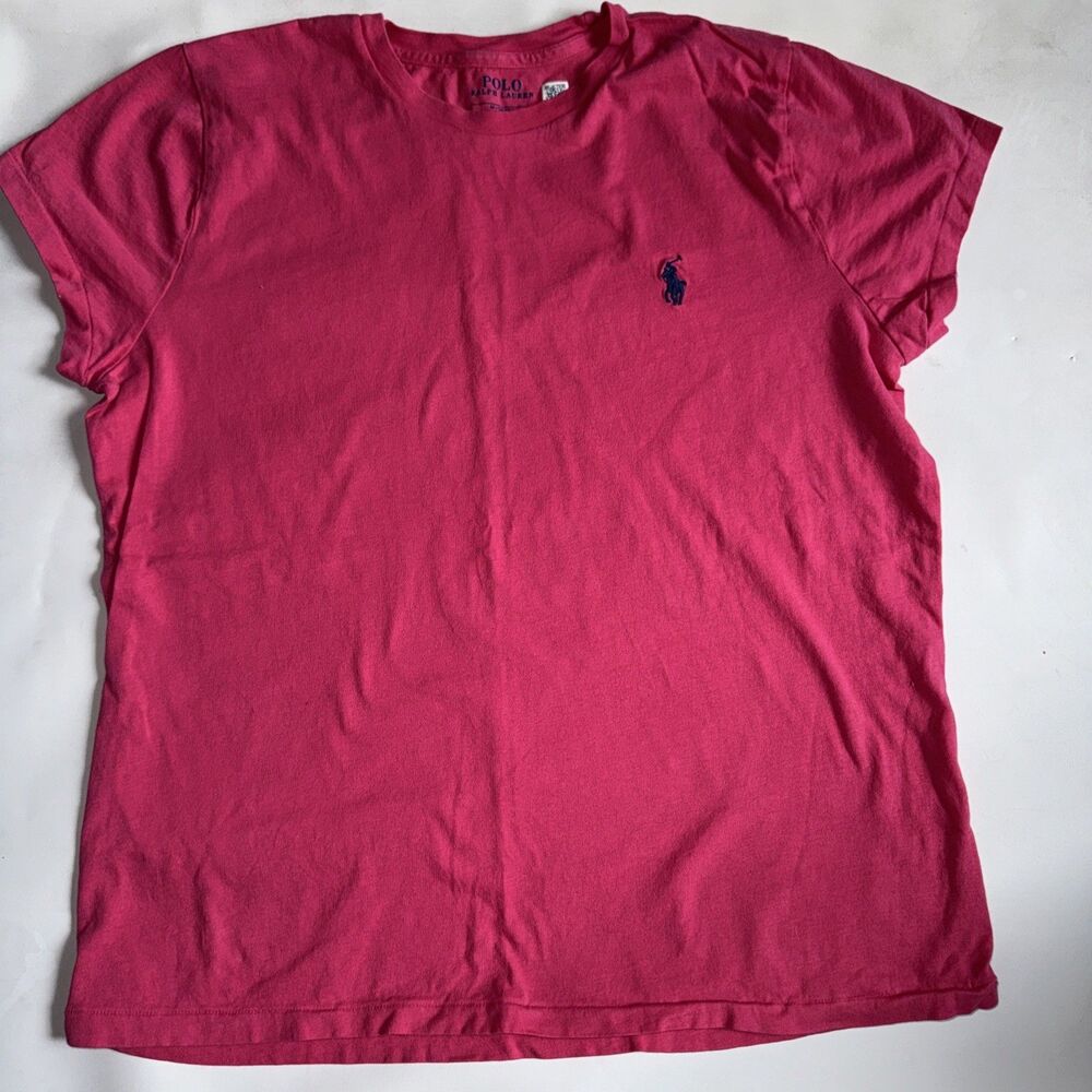 Polo Ralph Lauren Womens SS Crew Neck Signature Pony Tee Sz Medium Pink